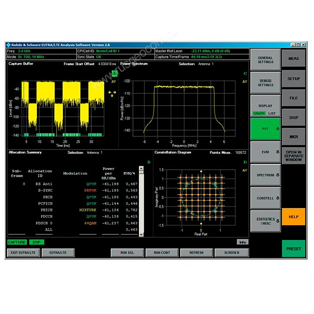 Анализ восходящих сигналов LTE TDD Rohde Schwarz FS-K105PC