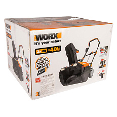 WORX WG471E - снегоуборщик аккумуляторный, с АКБ 2х4Ач + ЗУ 2А двойное