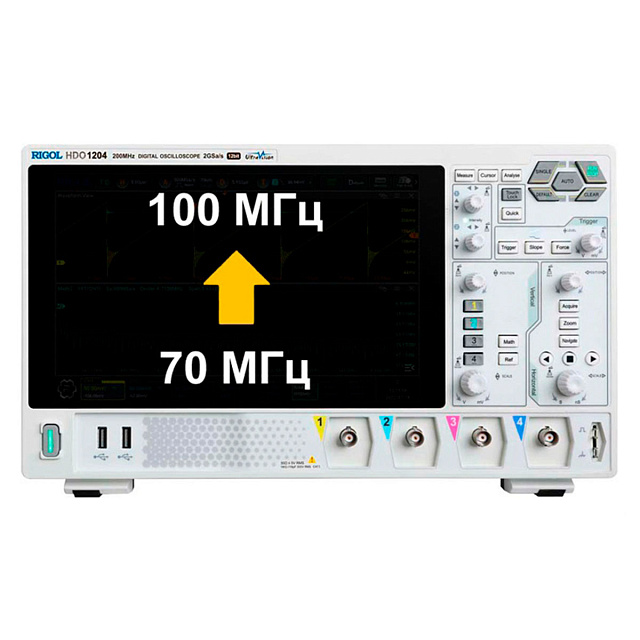 Опция расширения полосы пропускания с 70 МГц до 100 МГц DHO1000-BWU7T10
