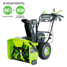 Снегоуборщик аккумуляторный самоходный Greenworks GD82ST56 бесщеточный, 82V с 3хАКБ 5 Ач без ЗУ